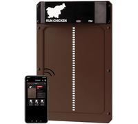 RUN-CHICKEN Door T50 - Automatic Aluminium Chicken Flap, Battery Operated & Weatherproof, App & Timer Control, Predator-proof, Easy Assembly, Reliable All Season Performance (Brown)