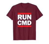 Run CMD - for Software Developers, Comp Sci, Hackathon T-Shirt, Men, Burgundy, Small