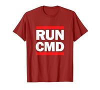Run CMD - for Software Developers, Comp Sci, Hackathon T-Shirt, Men, Cranberry Red, Small