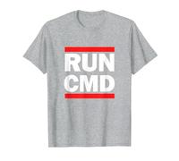 Run CMD - for Software Developers, Comp Sci, Hackathon T-Shirt, Men, Heather Grey, Small