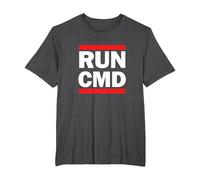 Run CMD - for Software Developers, Comp Sci, Hackathon T-Shirt, Men's Big and Tall, Dark Heather Grey, 3X Tall