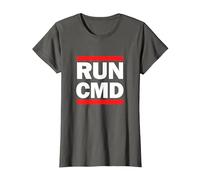Run CMD - for Software Developers, Comp Sci, Hackathon T-Shirt, Women, Asphalt Grey, Small