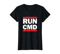 Run CMD - for Software Developers, Comp Sci, Hackathon T-Shirt, Women, Black, Small