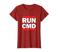 Run CMD - for Software Developers, Comp Sci, Hackathon T-Shirt, Women, Cranberry Red, X-Small