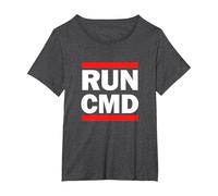 Run CMD - for Software Developers, Comp Sci, Hackathon T-Shirt, Women's Plus, Dark Heather Grey, 3X