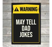 Run Dad Jokes Ahead May Tell Dad Jokes Warning Sign Room Decor Metal Plaque