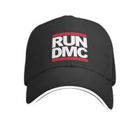 Run DMC Baseball Cap, Classic Hip-Hop, Old School Rap Hat (UK, Alpha, One Size, Black)