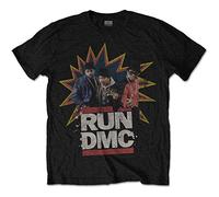 Run DMC Colour Band Profile Official Tee T-Shirt Mens Unisex (Medium) Black