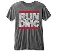 Run Dmc Dmc Logo Grey Official Tee T-Shirt Mens Unisex (Large)