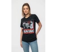 Run DMC Gradient Bars Dip Dye T-Shirt in Black | Size: Medium Run DMC Black M
