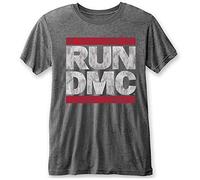 Run DMC Logo Burn Out Grey T-Shirt Official Licensed Music
