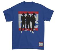 Run DMC Men's Silhouette Short Sleeve T-Shirt, Blue, Small