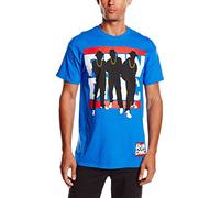 Run DMC Men's Silhouette Short Sleeve T-Shirt, Blue, X-Large