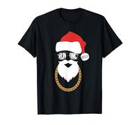 Run DMC Official Christmas In Hollis Chain Father Christmas T-Shirt