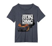 Run DMC Rasing Hell T-Shirt, Women's Plus, Heather Blue, 1X