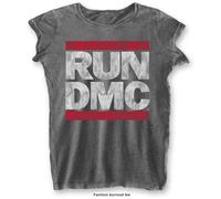 Run DMC Ladies T-Shirt DMC Logo (Burnout) Grey XX-Large