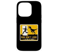 Run Don't Look The Fossil Got Revenge Matching Dinosaur Sign Case for iPhone 14 Pro
