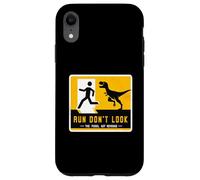 Run Don't Look The Fossil Got Revenge Matching Dinosaur Sign Case for iPhone XR