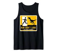 Run Don't Look The Fossil Got Revenge Matching Dinosaur Sign Tank Top