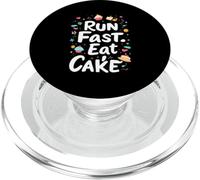 Run Fast. Eat Cake Typographic PopSockets PopGrip for MagSafe