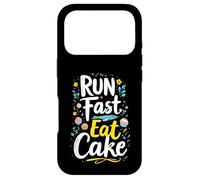 RUN Fast Eat Cake Typography Case for iPhone 17 Pro