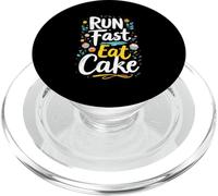 RUN Fast Eat Cake Typography PopSockets PopGrip for MagSafe