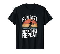 Run Fast Grab Flags Repeat Football T-Shirt