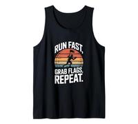 Run Fast Grab Flags Repeat Football Tank Top