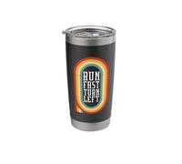 Run Fast Turn Left Retro Field Throwers Track and Field Stainless Steel Insulated Tumbler