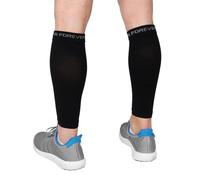 Run Forever Calf Compression Sleeve - Leg Compression Socks for Shin Splint, & Calf Pain Relief - Men, Women, and Runners - Calf Guard for Running, Cycling, Maternity, Travel, Nurses (Black, XL)