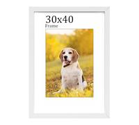 RUN HELIX 30x40 Frame White, Wooden Wooden Picture Frame With Mount, 40x 30 Poster Frame with Acrylic Glass, 30cm x 40cm Certificate for Table Top and Wall Mounting