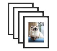 RUN HELIX 5x7 inch Picture Frame Set of 4, 5x7 inch Frame, Black Picture Frames 17.8x12.7cm, 5x7 photo Frames,Plexiglass,5x7 Poster Frame With Stand Table Top or Wall Hanging