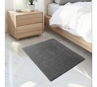 RUN HELIX Fluffy Shaggy Rugs Living Room, Modern Small Grey Area Rug with Anti-Slip Backing, Machine Washable Non-Shedding Carpet for Bedroom, Dining room, Kids Room, Nursery, Dark Grey, 50x80 cm