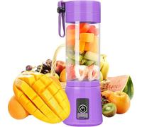 RUN HELIX Mini Blender, Portable Blender,Smoothies Shake Juicer Cup,Electric Fruit Mixer, Six Blades in 3D for Superb Mixing,13oz,380ML, USB Rechargeable Home Travel Handheld Fruit Juicer,Purple