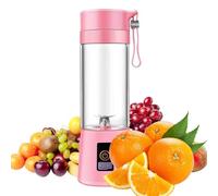 RUN HELIX Mini Blender, Portable Blender,Smoothies Shake Juicer Cup,Electric Fruit Mixer, Six Blades in 3D for Superb Mixing,13oz,380ML, USB Rechargeable Home Travel Handheld Fruit Juicer,Pink