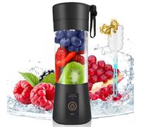 RUN HELIX Mini Blender, Portable Blender,Smoothies Shake Juicer Cup,Electric Fruit Mixer, Six Blades in 3D for Superb Mixing,13oz,380ML, USB Rechargeable Home Travel Handheld Fruit Juicer,Black