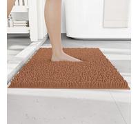 RUN HELIX Non Slip Chenille Bath Mat, Versatile Soft Bathroom Mat & Shower Mat, Machine Washable Absorbent Bath Mats for Bathroom, Living Room, Kitchen, Bedroom & Indoor Scenes, 50x80cm, Champagne