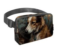 Run, Hike, and Cycle Hands-Free with our Crossbody Bag, The Perfect Travel Waist Pack, Vintage Dog Pattern