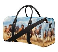 Run Horses Travel Duffle Bag for Women Men Girls Boys Weekend Overnight Bags 22.7 L Tote Cabin Luggage Bag for Sports Gym Yoga