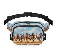 Run Horses Waist Bag Multifunction Pack for Travel Sport Running Fanny Pack Bumbag Pouch Purse Belt Bag for Women Men Kids Girls Boys