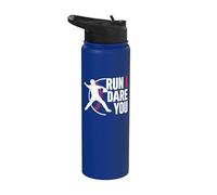 Run I Dare You Baseball Catcher Baseball Player Baseball Stainless Steel Insulated Water Bottle