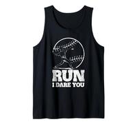 Run I Dare You Baseball Pitcher Challenge Tank Top