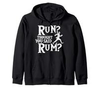 Run Ich dachte du sagte Rum Funny Pirate Running Zip Hoodie