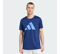 adidas Men's Run It Stripes Tee, Dark Blue/Blue Fusion, L
