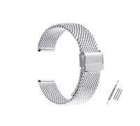 Run Ken 1.0mm Mesh Milanese Loop Watchband Compatible With DW Belt Stainless Steel Metal Strap 18 20 22 24mm Band(Silver,20mm)