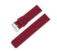 Run Ken 12mm 14mm 16mm 18mm 20mm 22mm Nylon Canvas Strap Compatible With Samsung Galaxy Watch 3 42mm 46mm Active 2 Gear S2 S3 Wrist Band Bracelet(Red,12mm)