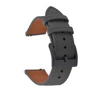 Run Ken 18mm 20mm 22mm New Nylon Fabric And Backside Leather Watch Strap Soft Two Piece Quick Release Bands For Men Women(Gray-Black Buckle,20mm)