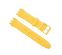 Run Ken Black Watchband Compatible With Swatch Strap Buckle Silicone Watch Band 17mm 19mm 20mm Rubber Strap16MM Accessories(Yellow,16mm)