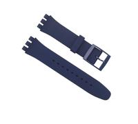 Run Ken Black Watchband Compatible With Swatch Strap Buckle Silicone Watch Band 17mm 19mm 20mm Rubber Strap16MM Accessories(Dark blue,16mm)