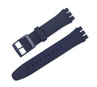 Run Ken Candy Color Silicone Strap Compatible With Swatch 12mm 16mm 17mm 19mm 20mm Transparent Fashion Replacement Bracelet Band Watch Accessories(Navy blue,16mm)